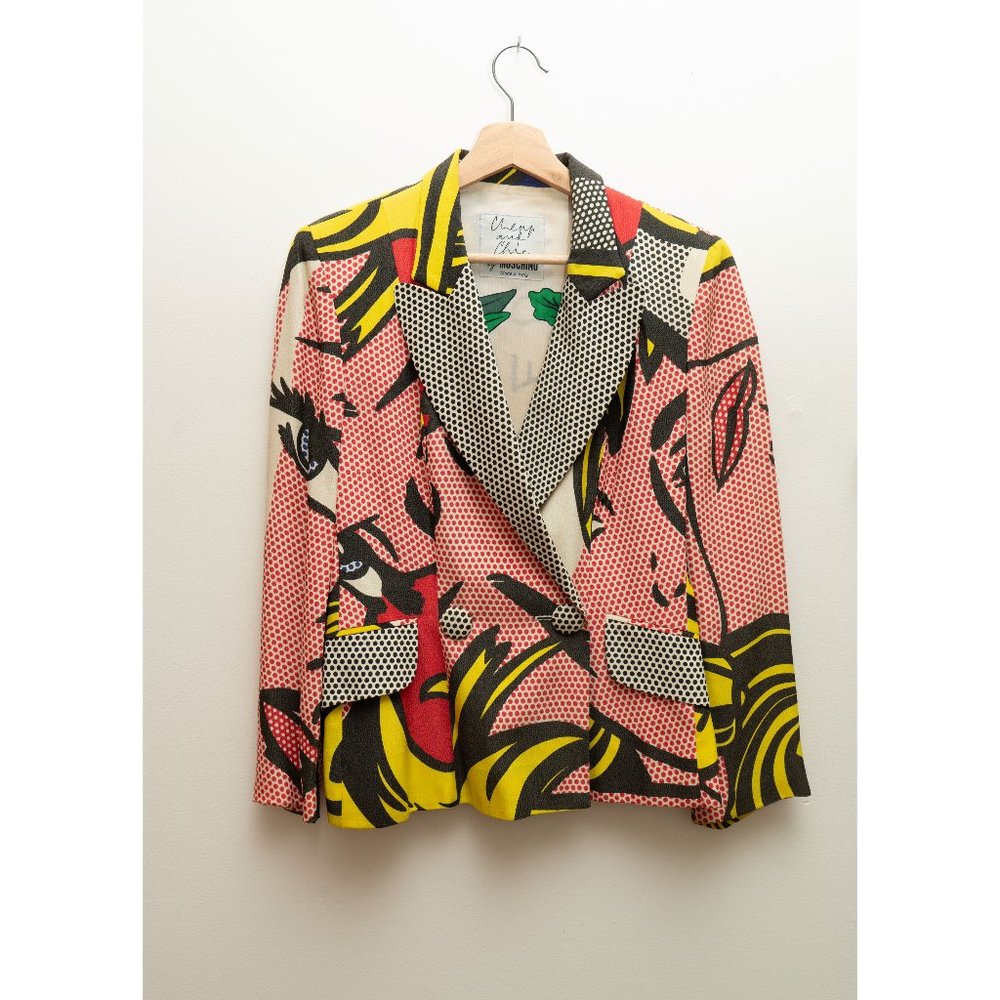 Moschino Spring/Summer 1991 Pop Art Roy Lichtenstein Print Blazer